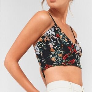 Urban Outfitters bralettes - Floral Embroidered Black Crop Top